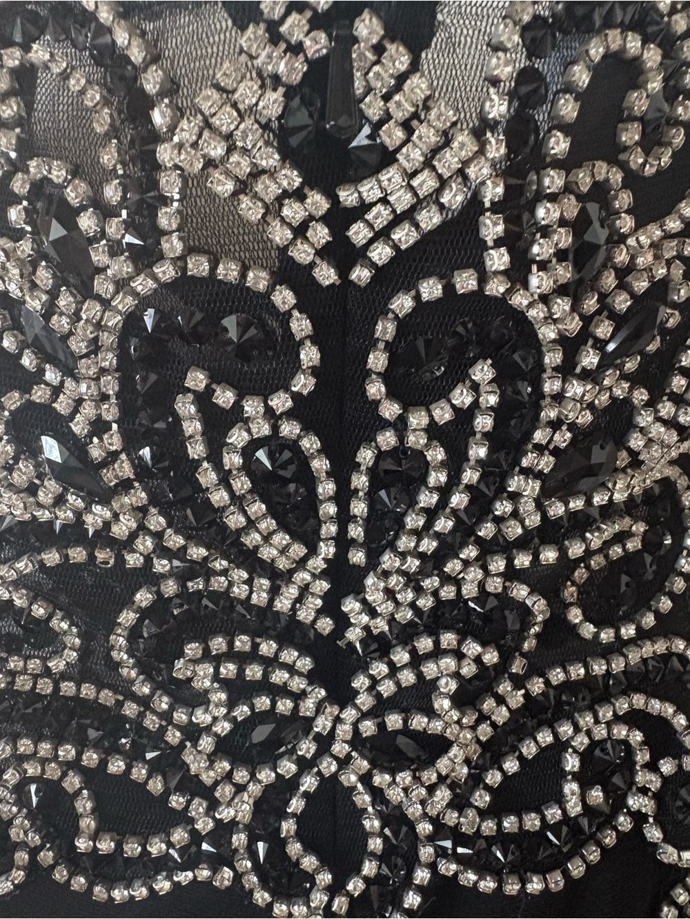 iNtrigue by Blush Prom Strapless Black Maxi Gown Rhinestones Sparkle Bling - Picture 7 of 14